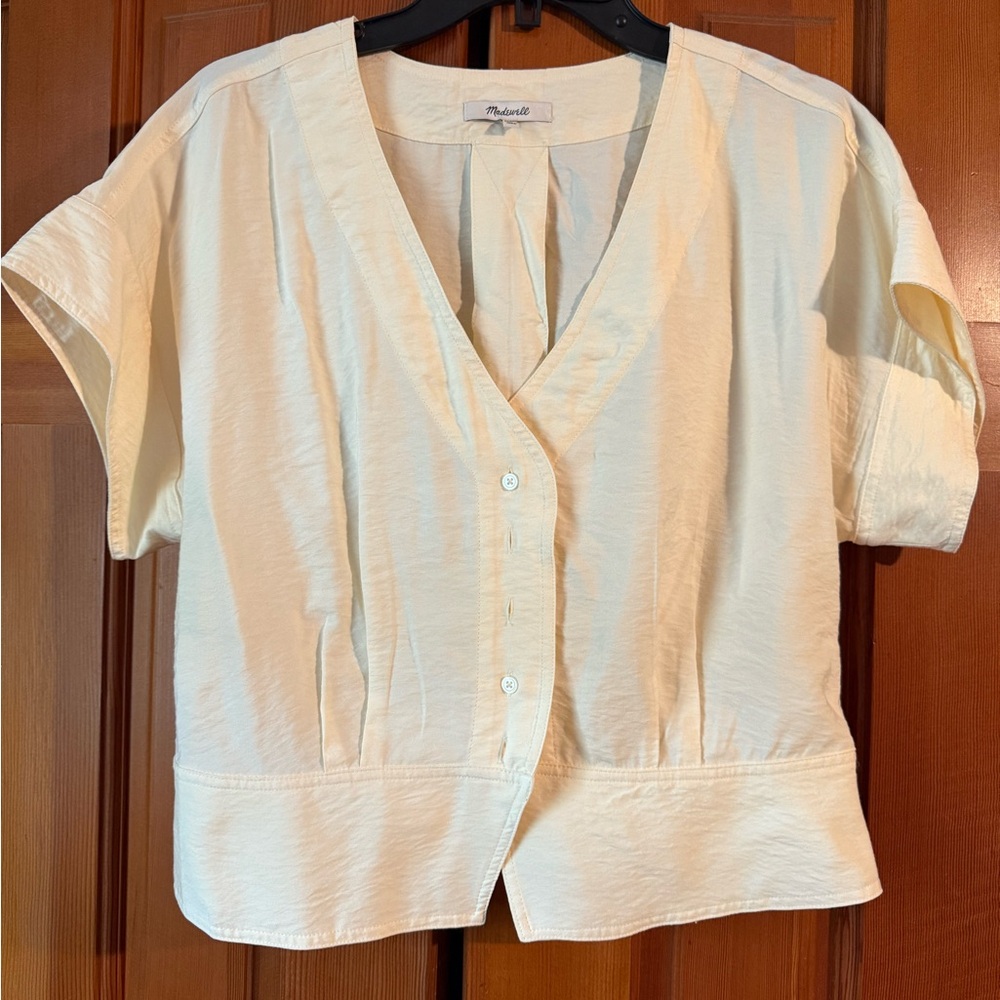 Madewell Ivory Short Sleeve Blouse